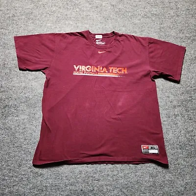 VIRGINIA TECH HOKIES T-Shirt Men's XL Red Regular Fit Short Sleeve Crew Cotton • $14.69