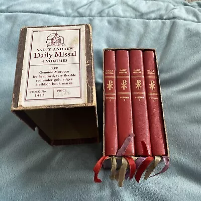 SAINT ANDREW DAILY MISSAL Leather Complete 4 Vol Boxed Set 1958 Dom Lefebvre • $155