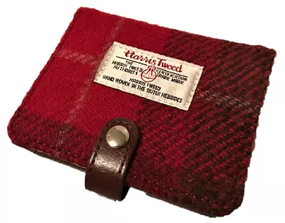 Harris Tweed Purse Card Wallet Pouch Id Case Tartan Pink / Red Gift Idea  • £7.90