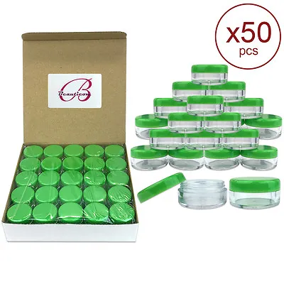 50 Pieces 5 Gram/5ML Plastic Makeup Cosmetic Lotion Cream Sample Jar Containers • $8.59