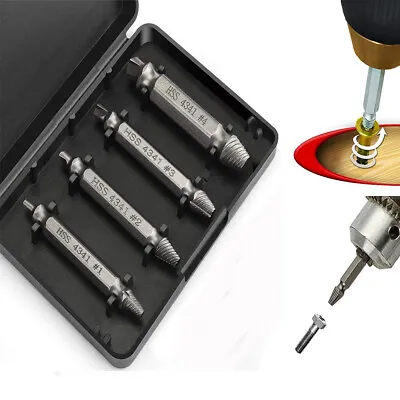 Broken Screw Extractor Remover Set Damaged Bolt Easy & Speed Out W/ Storage Case • £2.92