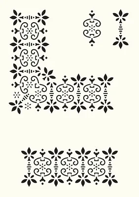 Corner Stencil Border Pattern Vintage Wedding Cake Paint Wall Furniture Art BA5 • £4.99