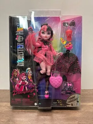 Monster High Draculaura Fashion Doll With Pink/Black Hair Accessories & Pet Bat • $14.99
