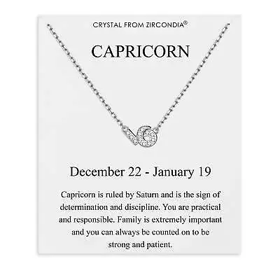 Capricorn Zodiac Star Sign Necklace Created With Zircondia® Crystals By Philip J • £3.99