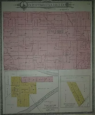 Vintage 1917 Land Owner Plat Map ~ CLINTON - JONESBURG MONROE Co MISSOURI • $34
