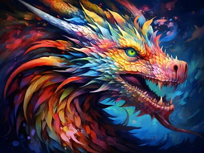 Creative Majestic Dragon Canvas Art -Home Decor Wall Art Prints Poster Painting • $129.50