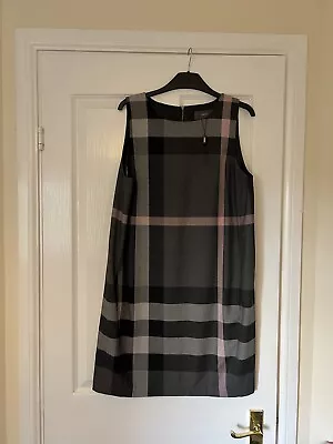 New Next Dress Size 14 Grey And Pink Check Pattern Sleeveless • £10
