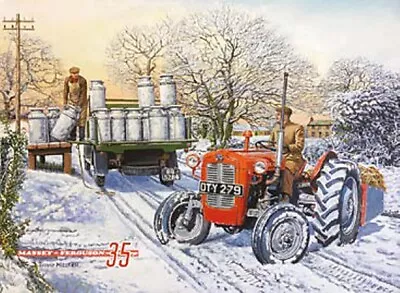 Massey Ferguson 35 In Snow Large Steel Sign 400mm X 300mm (og)   • £14.99