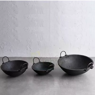 Indian Handmade Cast Iron Kadai Combo • $283.59