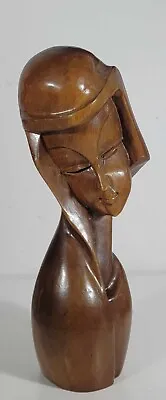 Vintage Mid Century Modern Hand Carved Timber Figural Lady Statue C 1960 • $41.74