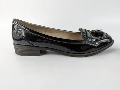 £18.99 • Buy M & S Footglove Black Leather Tassel Shoes Uk 4 Wide