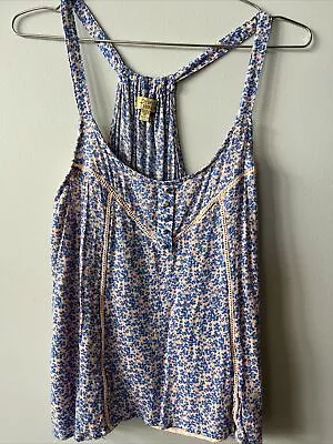PRINCESS VERA WANG Pink Blue Floral Tank  Top Camisole Size M Buttons • $6