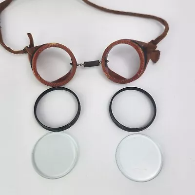 Vintage Bakelite Safety Glasses / Goggles Steampunk Motorcycle Aviation • $34.95