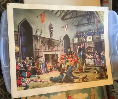 £8.84 • Buy 1950s Macmillan's History Classroom Poster: 76 Merry Making, Tudor Times