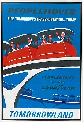 DISNEYLAND Ride Poster MONORAIL Tomorrowland  PHOTO COPY PRINT • $7.99