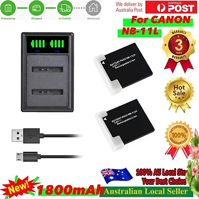 1.8Ah NB-11L 11LH Battery & CHARGER For Canon IXUS185 IXUS190 PowerShot A2400IS • $38.10