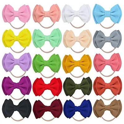 $16.91 • Buy Prohouse 20 PCS Big Bows Baby Nylon Headbands Hairbands Hair Bows Elastics ForÂ 