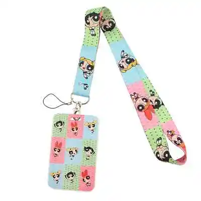 Powerpuff Girls Blossom Bubbles Buttercup Grid Lanyard With ID Badge Holder • $7.99