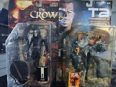 £79.99 • Buy MCFARLANE MOVIE MANIACS 2 The Crow Eric Draven & MM 4 T2 Judgement Day T-1000 