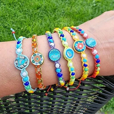 Cotton Friendship Bracelets Beaded Wristband Multi Colour Bulk Price Lot Of 3 • £6.99