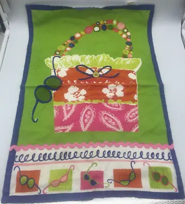 Vintage Kay Dee Linen Tea Kitchen Towel - Summer Sunglasses • $9.99