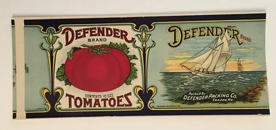 DEFENDER Brand Tomatoes Original Can Label Trappe MD • $5.95