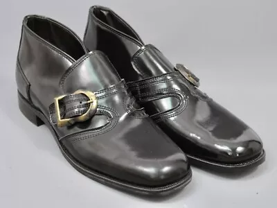 Men's VTG 70s Black Shoes W/ Large Buckles Loafers Sz 8.5 D 70s Disco Jarman • $89.99