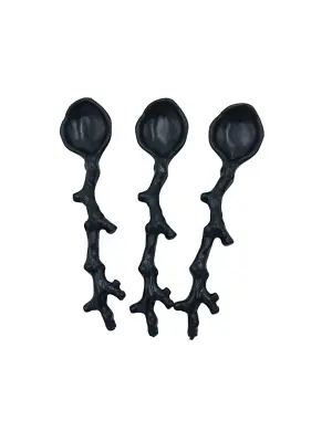 Michael Aram MADHOUSE Cutlery Black Coral Acrylic Flatware Appetizer 20 Spoons • $28.49