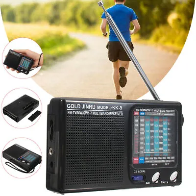 Mini Portable Full Band Stereo AM/FM/MW/SW/LW Radio Receiver Speaker Alarm Clock • $16.70