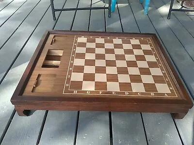 Vintage Hardwood Footed Competition Chess Board  • $49.99
