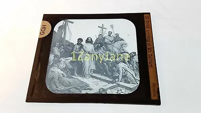 GQH Glass Magic Lantern Slide Photo CHRIST ARRIVES AT MT. CALVARY • $19.46