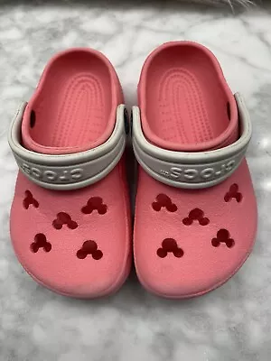 Crocs Toddler Girls Disney Minnie Mouse Clogs Slip-On Shoes Pink Size 8-9 • $16