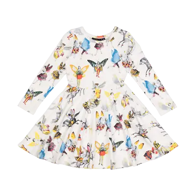 Rock Your Baby Faerie LS Waisted Dress In White • $56