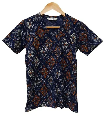 45RPM Forty Five RPM Studio By R 1 Japan Indigo Paisley Small Tshirt • $87.99