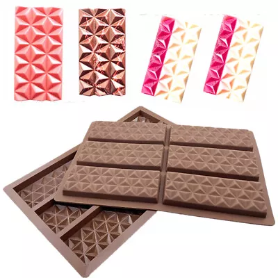 6X 3D Diamond Silicone Mold Chocolate Cake Mould Wax Melt Cookies Candy Ice Tray • £4.25