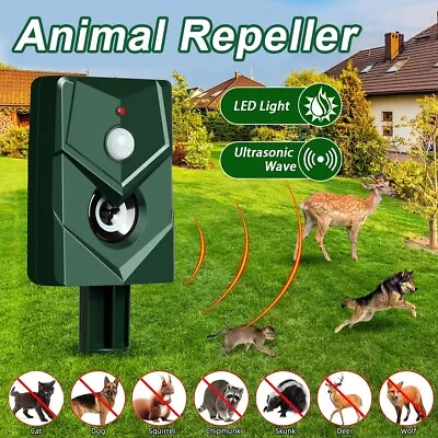 Ultrasonic Garden Deterrent Repeller Animal Bird Cat Scarer Pest Fox Dog Farm • £9.99