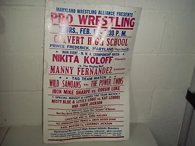 Vintage Mwa Nwa Wwf Wrestling Poster Nikita Koloff Wild Samoans • $3.25