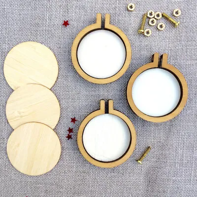 DIY Round Mini Wooden Cross Stitch Embroidery Hoop Ring Frame Machine Fixed~-au • $4.91