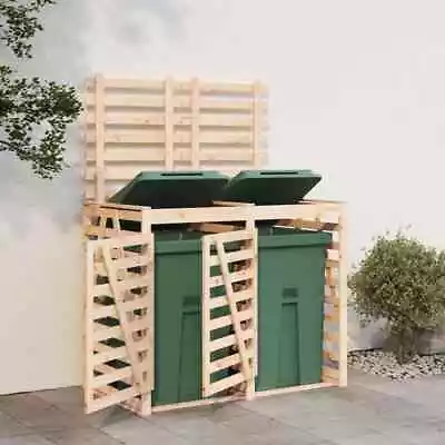 VidaXL Double Wheelie Bin Storage Solid Wood Pine • $768.62