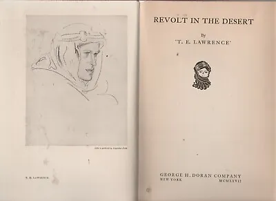 Revolt In The Desert By T.E. Lawrence 1927 1st American Ed HC Fold Out Map • $6.39