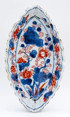 RARE Chinese Porcelain Imari Saucer Dish Boat-Shape Qing Kangxi (1662-1722) • £12.50