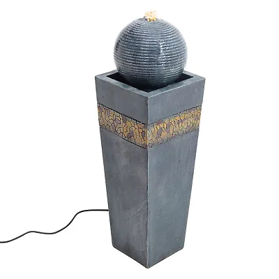 £99.95 • Buy Mains Powered Water Feature Fountain Outdoor Garden Ball Waterfall Patio Statue 