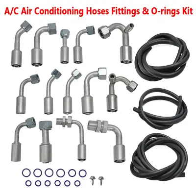 A/C Systems Air Conditioning Hoses Fittings & O-rings Universal Kit Ext Length • $100.99