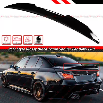 FOR 04-10 BMW E60 525i 530i M5 GLOSS BLACK PSM STYLE HIGHKICK TRUNK SPOILER WING • $78.99