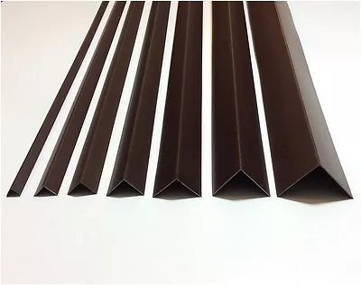 £2.99 • Buy ! 1 Meter Length! BROWN !!PLASTIC PVC CORNER 90 DEGREE ANGLE TRIM VARIOUS SIZES