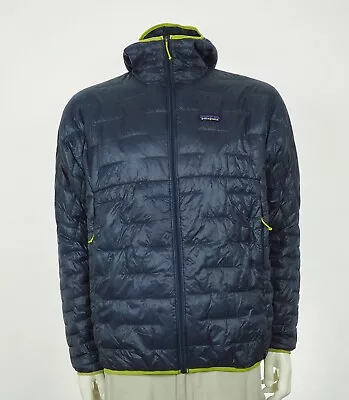 Patagonia Micro Puff Blue Hoody Travel Quilted Jacket Mens Large • $112.49