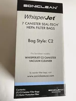Soniclean WhisperJet C2 Canister Vacuum HEPA Filter Bags - 7 Bags + Motor Filter • $24.99