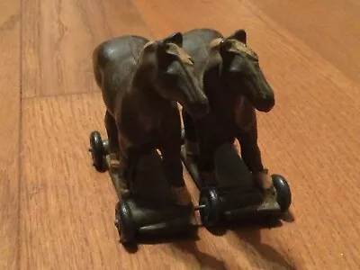 Vintage Auburn Rubber Corp Pair 2 Horses On Wheels -  3 1/2 X 4  (#1) • $16.41