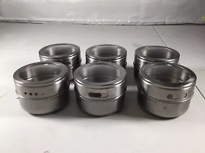 Turelos Stainless Steel Spice Container~Adjustable Flow Magnetic (Set Of 6) • $19.99