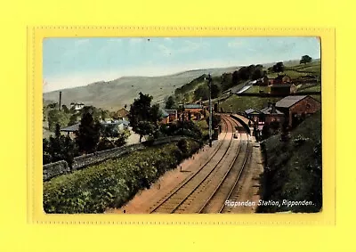 Railway Station Ripponden Halifax England C1918 Very Good For Age Ref A210 • £9.55